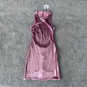NWT True Decadence Pink Sequin Open Back Fitted Party Formal Dress Women’s US 10